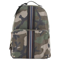 Valentino Camouflage Stripe Backpack Canvas with Leather Large