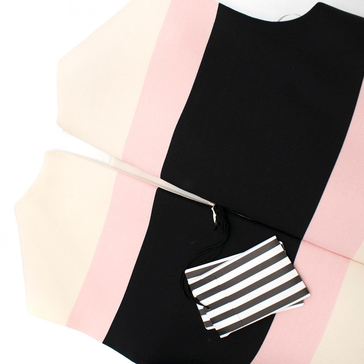 pink and black striped dress