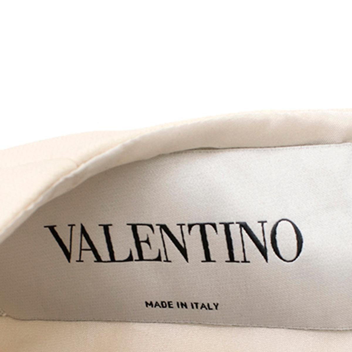 Beige Valentino Candy Striped Wool & Silk-blend Dress US 0-2