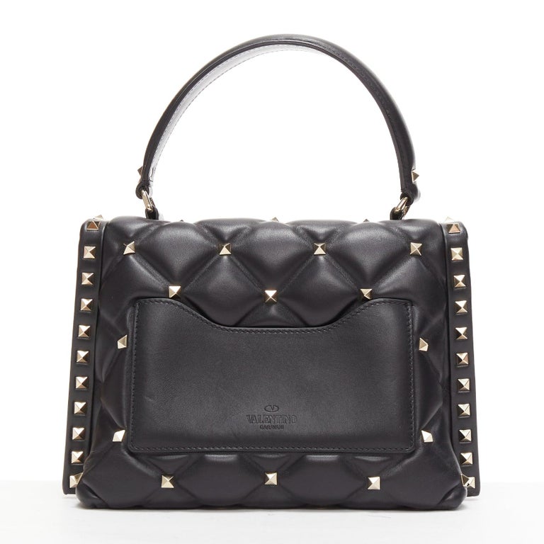 VALENTINO Candystud black nappa lambskin gold studded turnlock