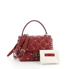Valentino Candystud Top Handle Bag Leather Medium