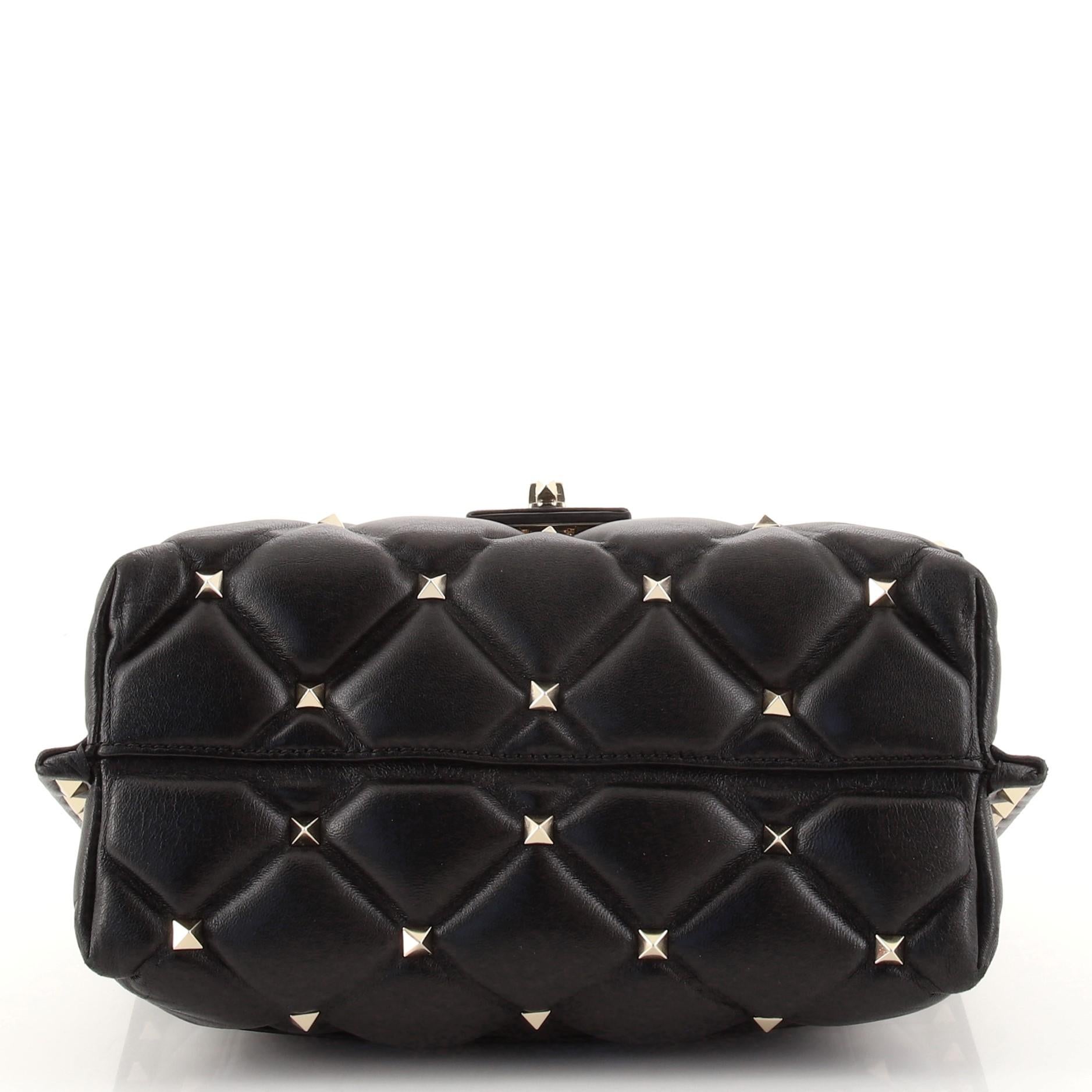 Black Valentino Candystud Top Handle Bag Leather Medium