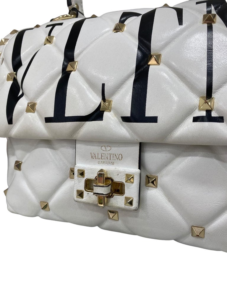 Valentino Candystud White Shoulder Bag For Sale at 1stDibs