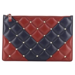 Valentino Candystud Zip Pouch Leather Large