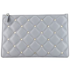 Valentino Candystud Zip Pouch Leather Large