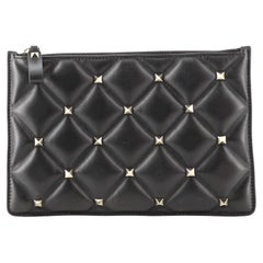Valentino Candystud Zip Pouch Leather Medium