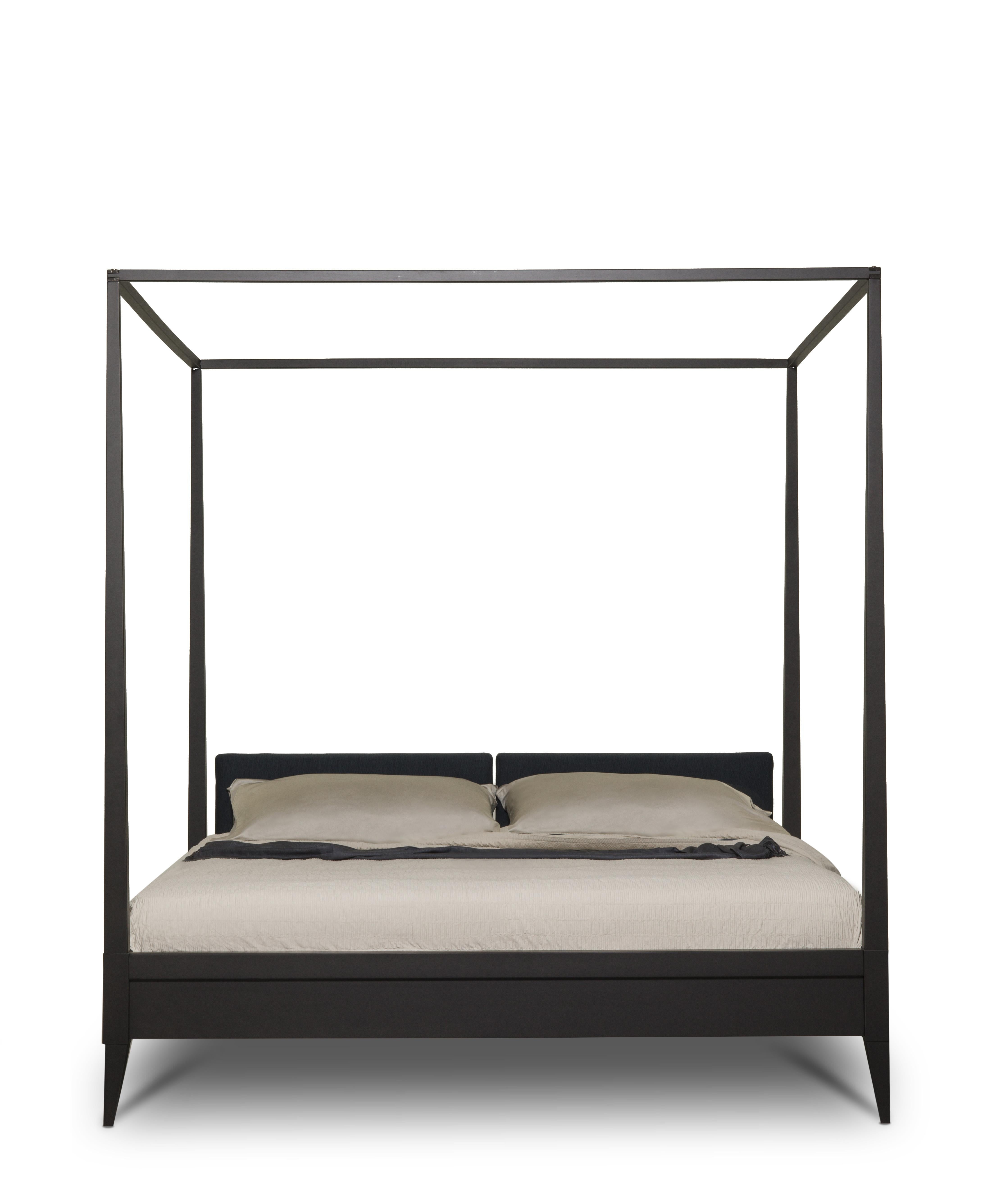 Valentino Canopy Bed Made of Cherrywood with Upholstered Headboard, by Morelato 4
