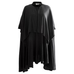 Valentino cape à col haut en tricot de laine angora noir vintage OSFM des années 1980