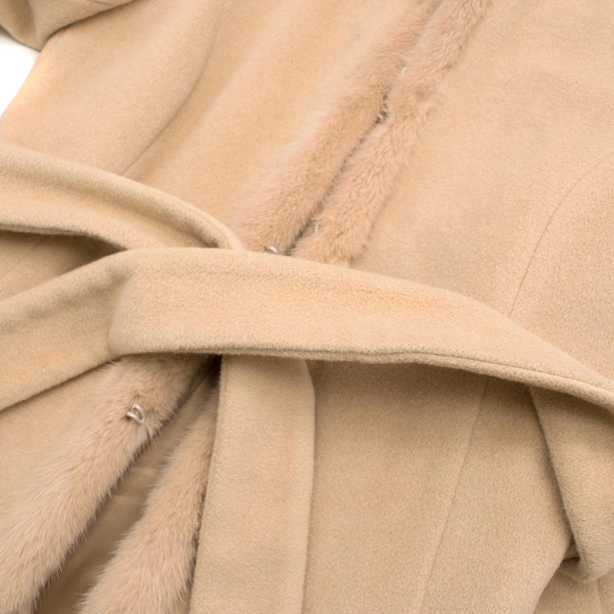 Valentino Cashmere & Angora Wool Blend Mink Fur Trim High Neck Coat 6 4