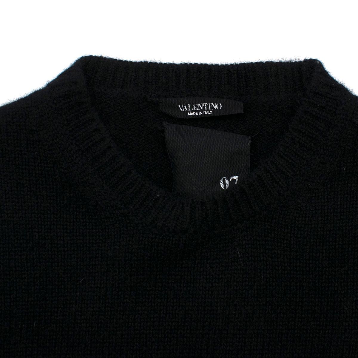 Women's Valentino Cashmere Black Rockstud Knit Sweater S For Sale