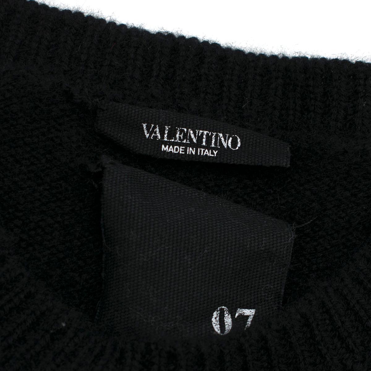 Valentino Cashmere Black Rockstud Knit Sweater S For Sale 1