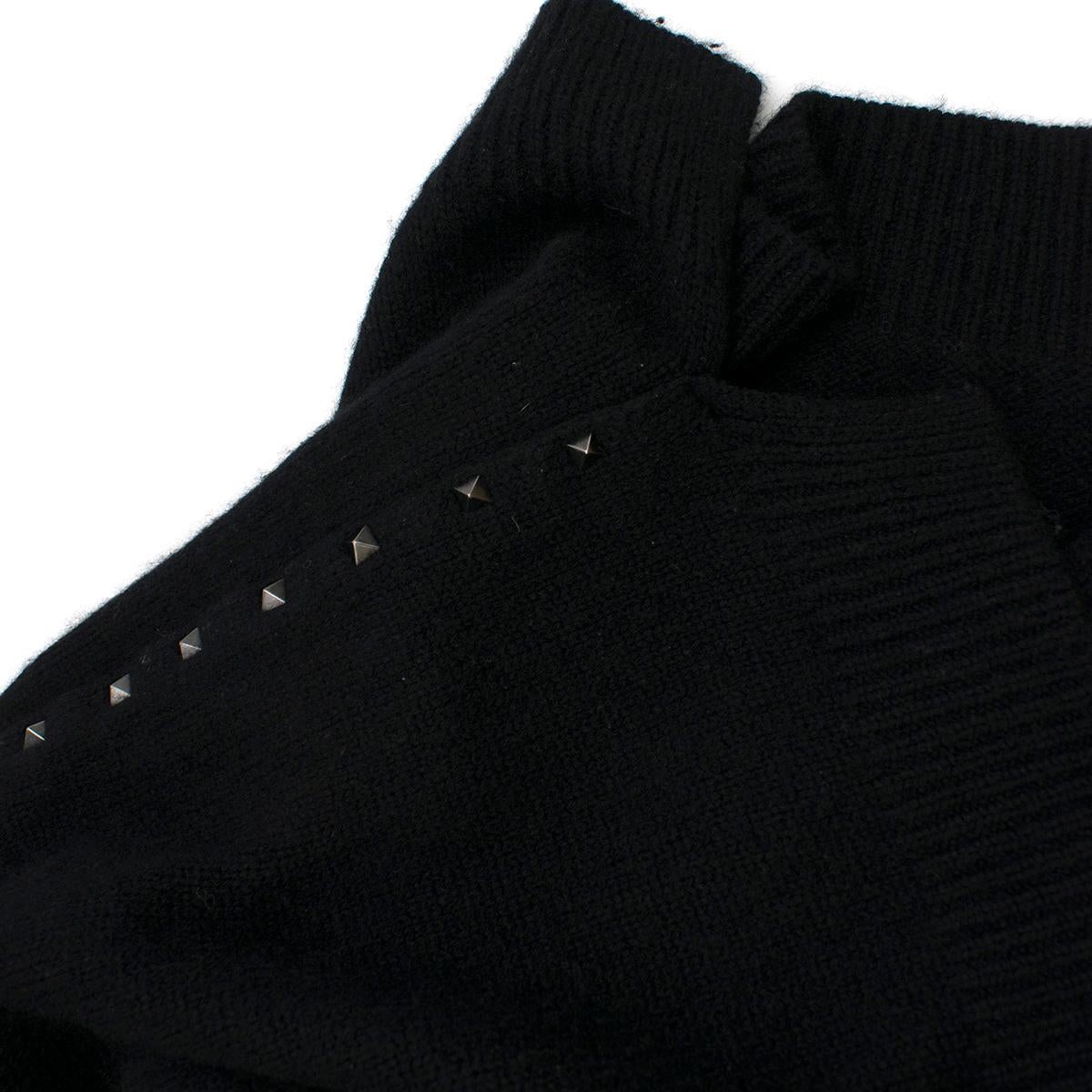 Valentino Cashmere Black Rockstud Knit Sweater S For Sale 3