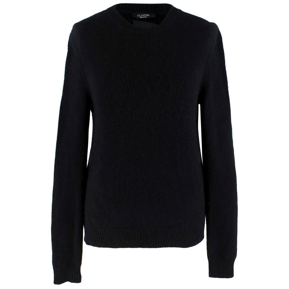 Valentino Cashmere Black Rockstud Knit Sweater S For Sale