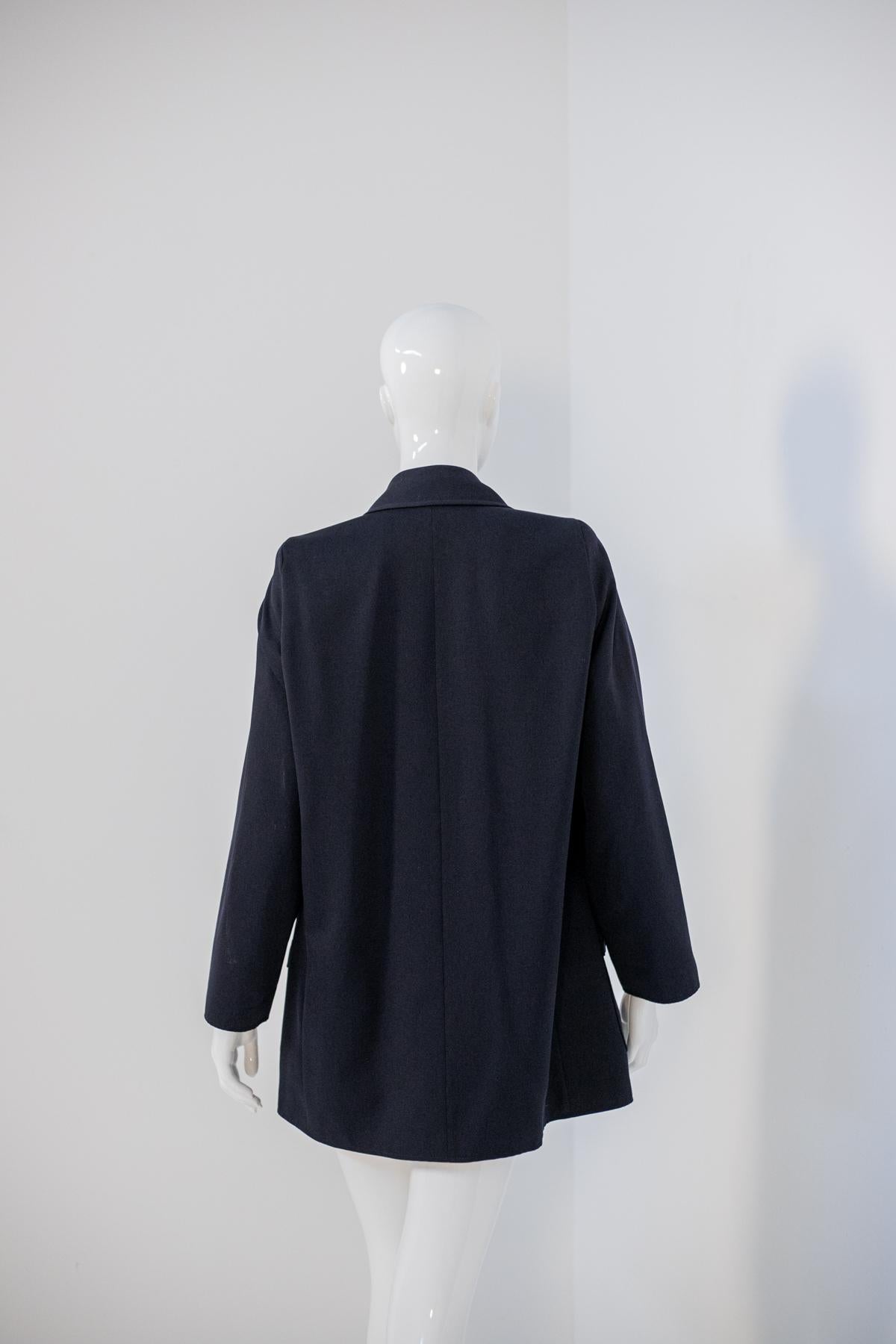 Valentino Chic Vintage Blazer in Black Cotton For Sale 3