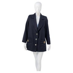 Blazer vintage chic Valentino en coton noir