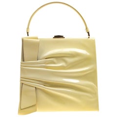 Valentino Citron Patent Leather Top Handle Tote