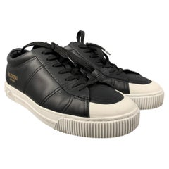 VALENTINO „City Planet Rockstud“ Schwarze Nieten-Sneakers aus Leder mit Nieten Größe 8