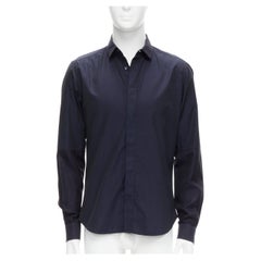 VALENTINO classic minimal navy poplin twill contrast collar dress shirt EU40 L VALENTINO classic minimal navy poplin twill contrast collar dress shirt EU40 L