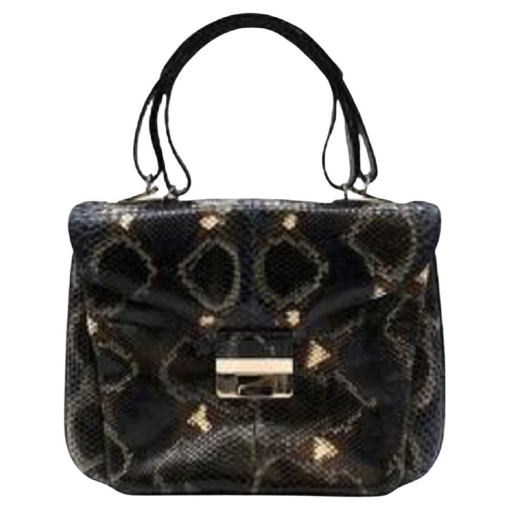 Valentino Classic Python Top Handle Bag For Sale at 1stDibs