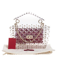 Valentino Clear Red Pvc Rockstud Spike Top Handle Bag For Sale At 1stdibs Valentino Clear Rockstud Bag