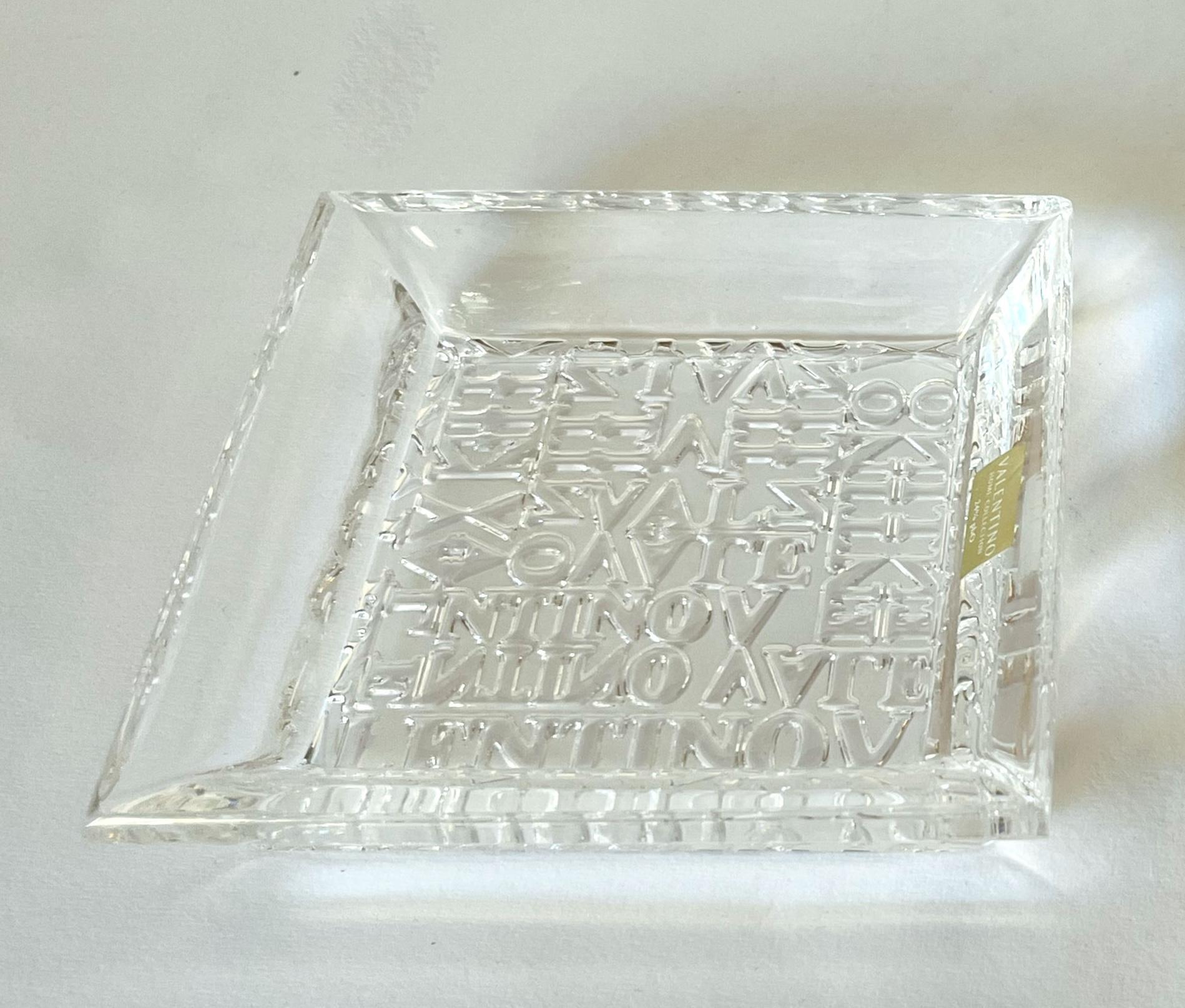 Valentino Clear Vide Poche Wechselgeld Tablett oder Aschenbecher (Glas) im Angebot