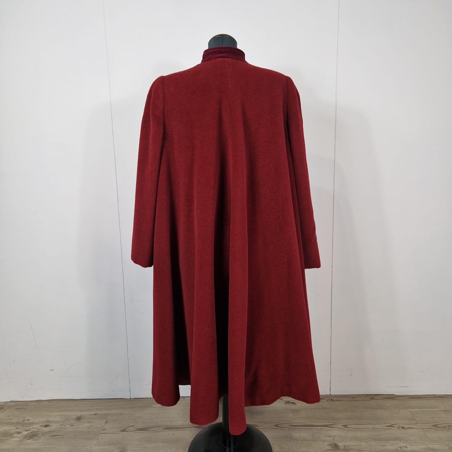Women's or Men's Valentino coat in burgundy wool.