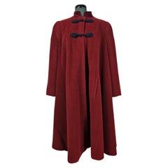 Valentino coat in burgundy wool.