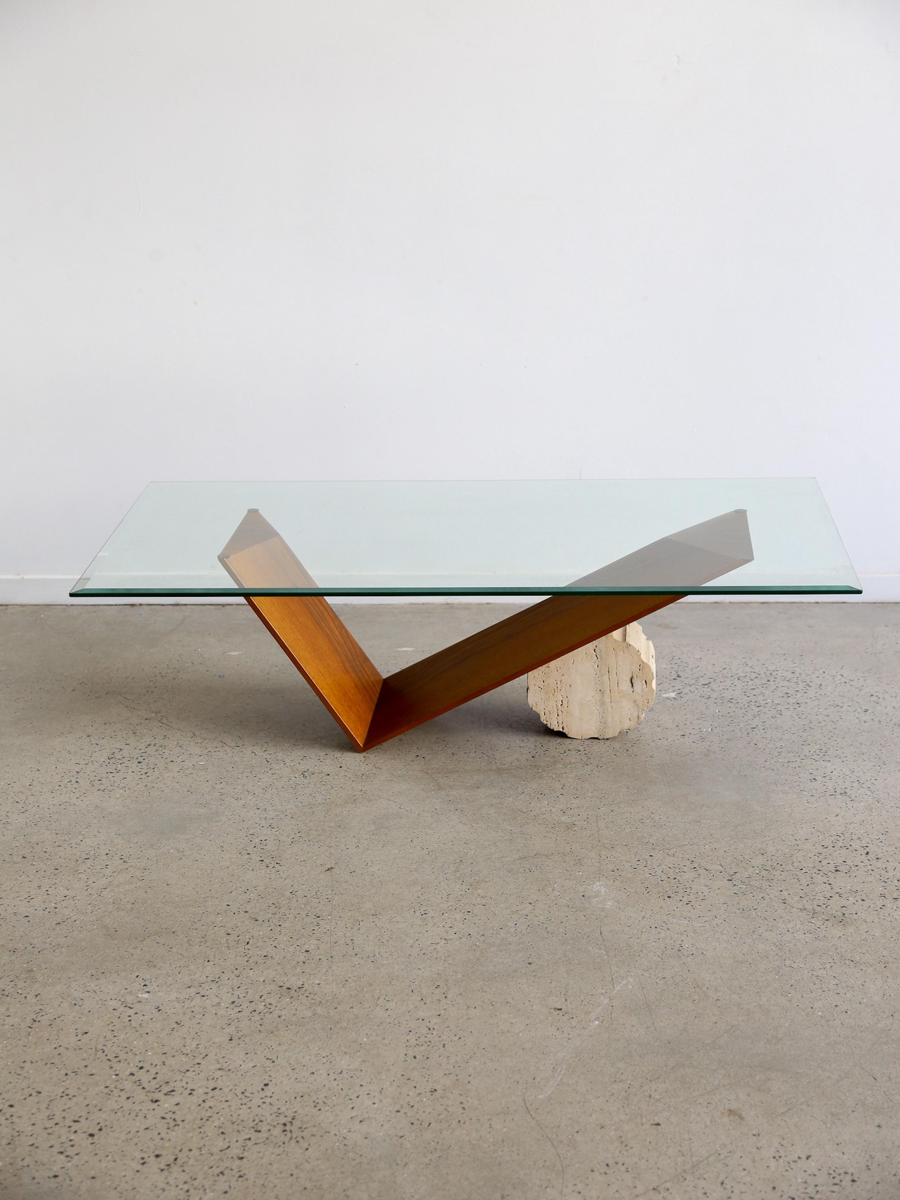 Table basse Valentino par Emanuele Zenere pour Cattelan Italia en travertin et en travertin en vente 5