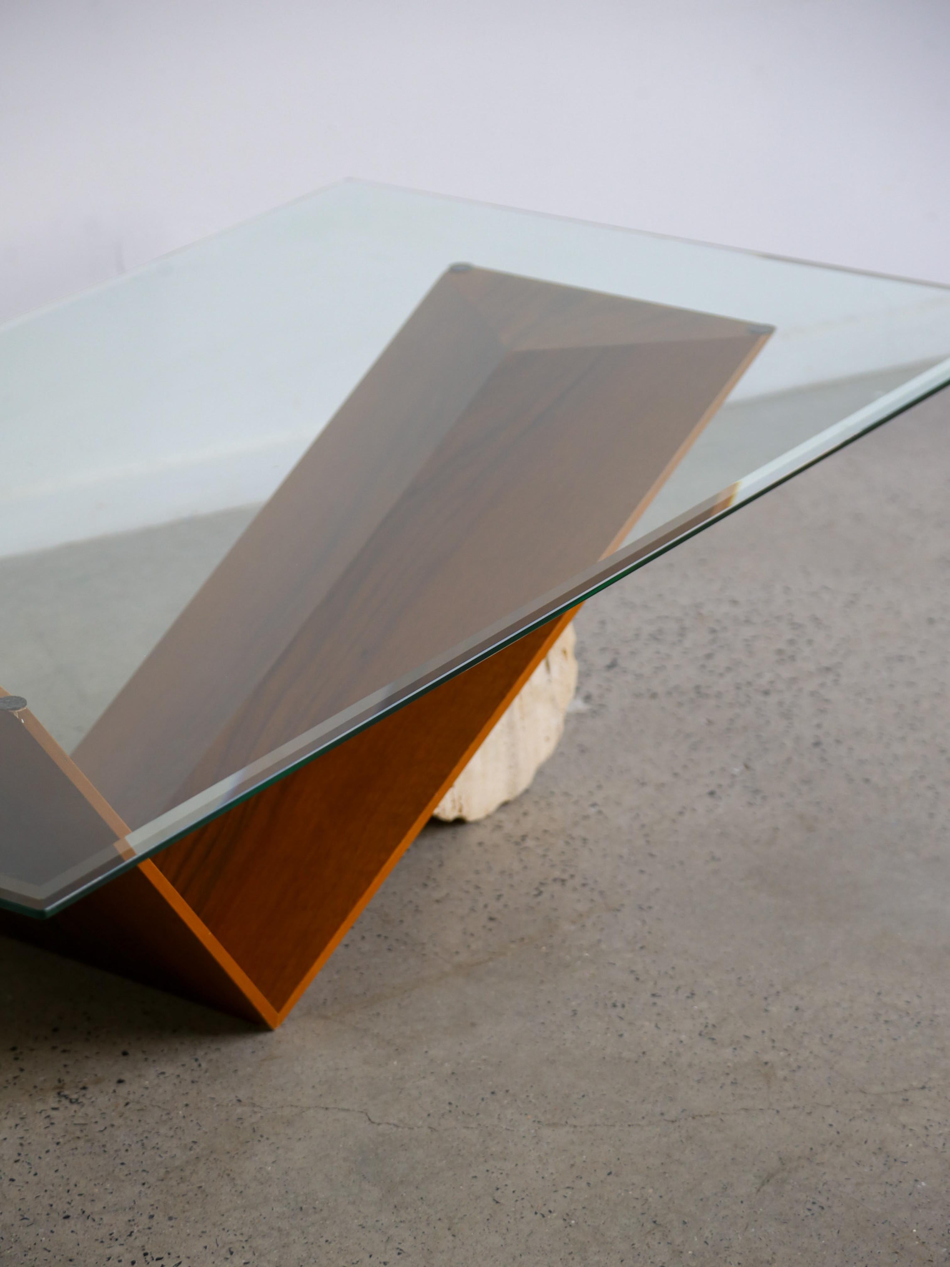 Table basse Valentino par Emanuele Zenere pour Cattelan Italia en travertin et en travertin Bon état - En vente à Byron Bay, NSW