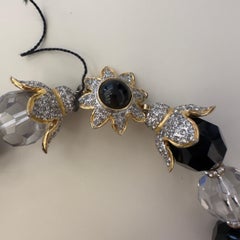 Valentino – Collana statement vintage con cristalli sfaccettati anni '80