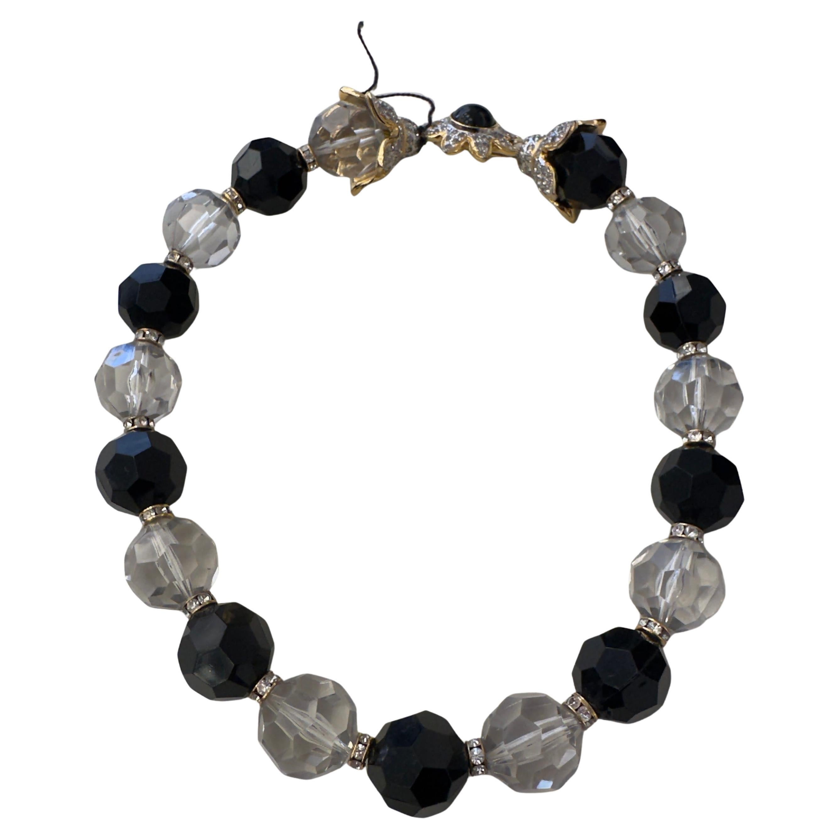 Valentino – Collana statement vintage con cristalli sfaccettati anni
80