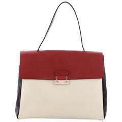 Valentino Colorblock Mime Handbag Leather Large