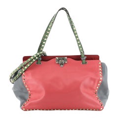 Valentino Colorblock Rockstud Tote Soft Leather Large