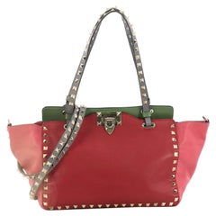 Valentino Colorblock Rockstud Tote Soft Leather Small Valentino Colorblock Rockstud Tote Soft Leather Small