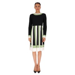 Valentino Colour-Block Crepe A-Line Dress