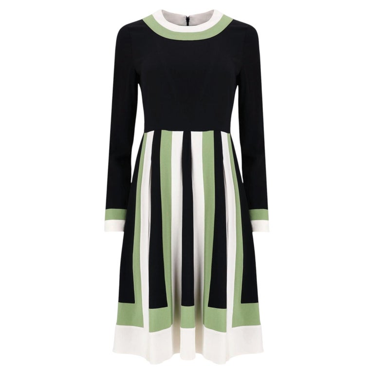 valentino a line dress Valentino Colour-Block Crepe A-Line Dress