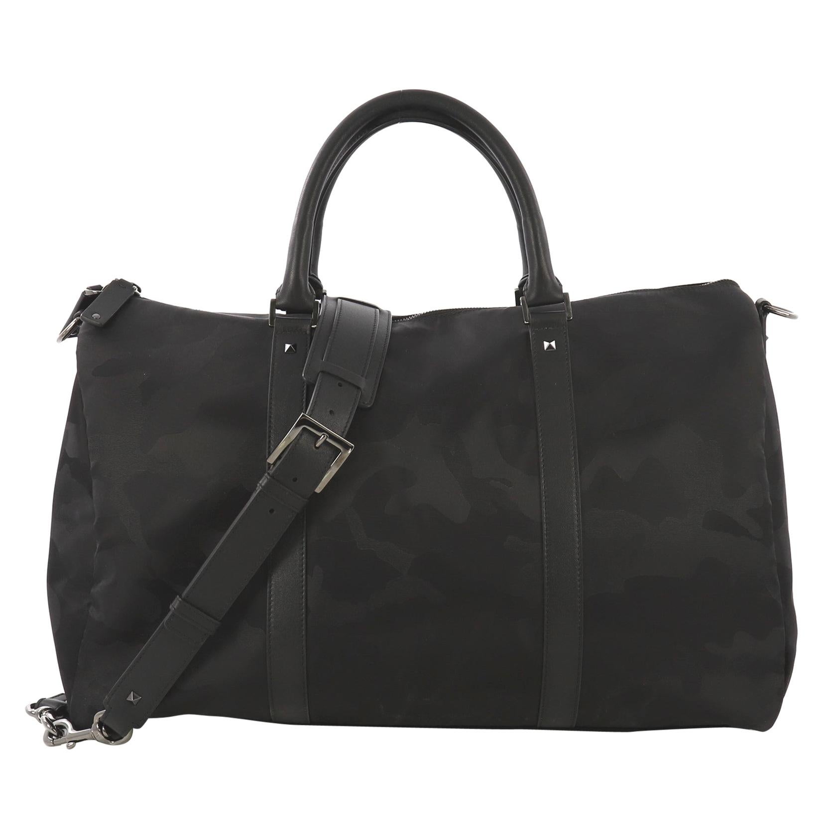 Valentino Convertible Weekender Bag Camo Nylon Large