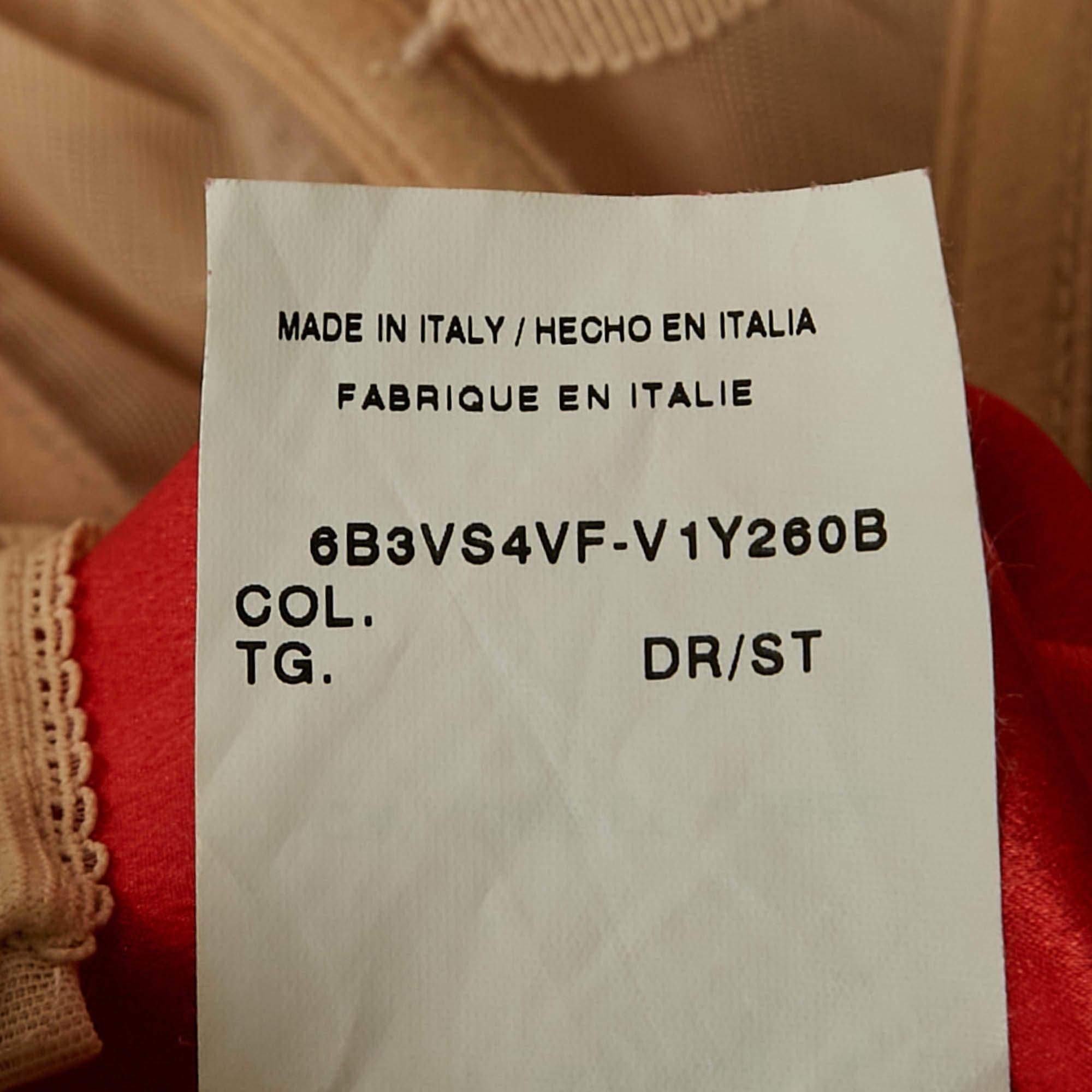 Valentino Coral Orange Silk Strapless Maxi Dress M 2