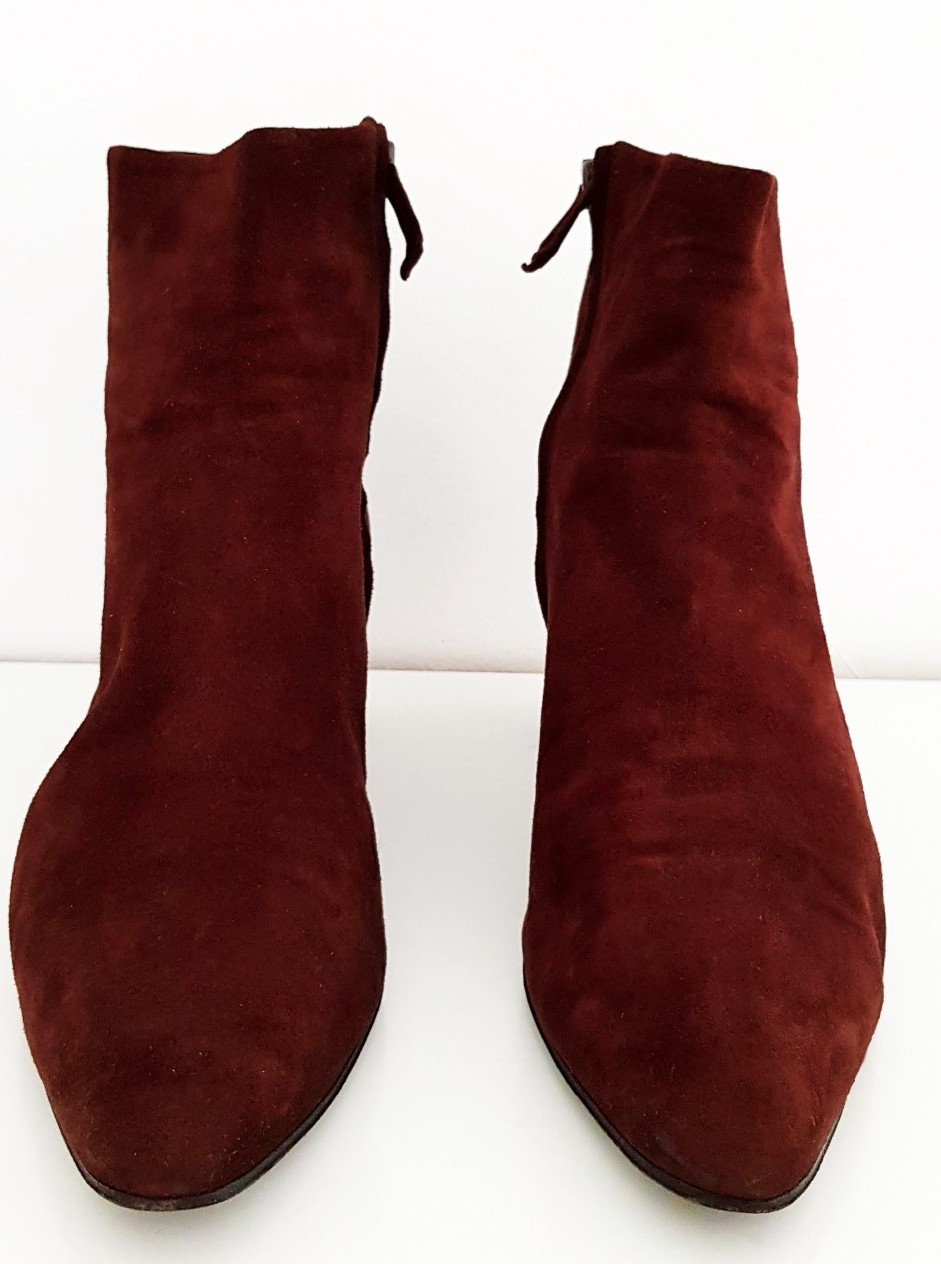 Valentino Couture Brown Suede Zip Ankle Boots - NEW, size 40 (EU) For Sale 1