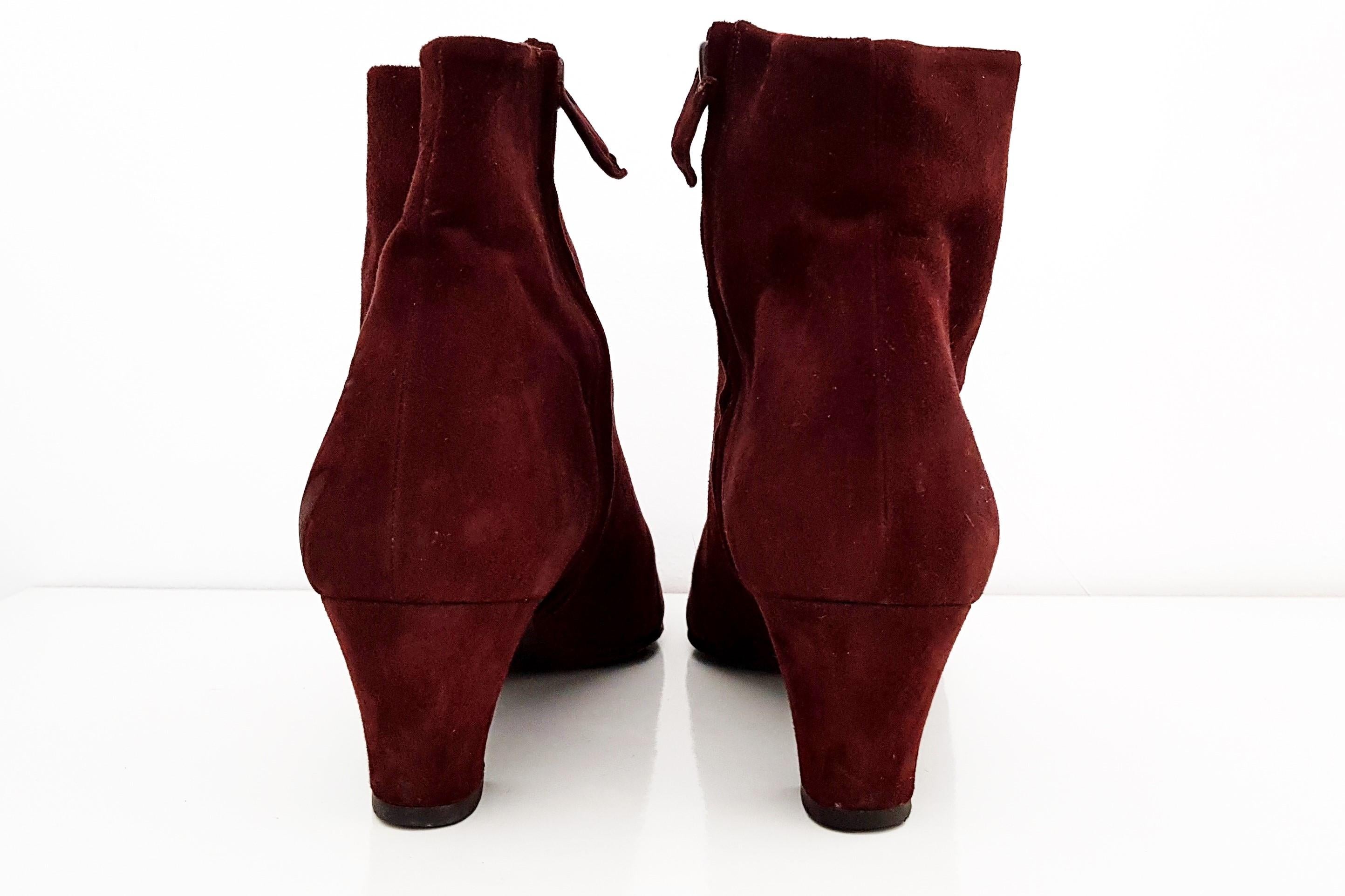 Valentino Couture Brown Suede Zip Ankle Boots - NEW, size 40 (EU) For Sale 2