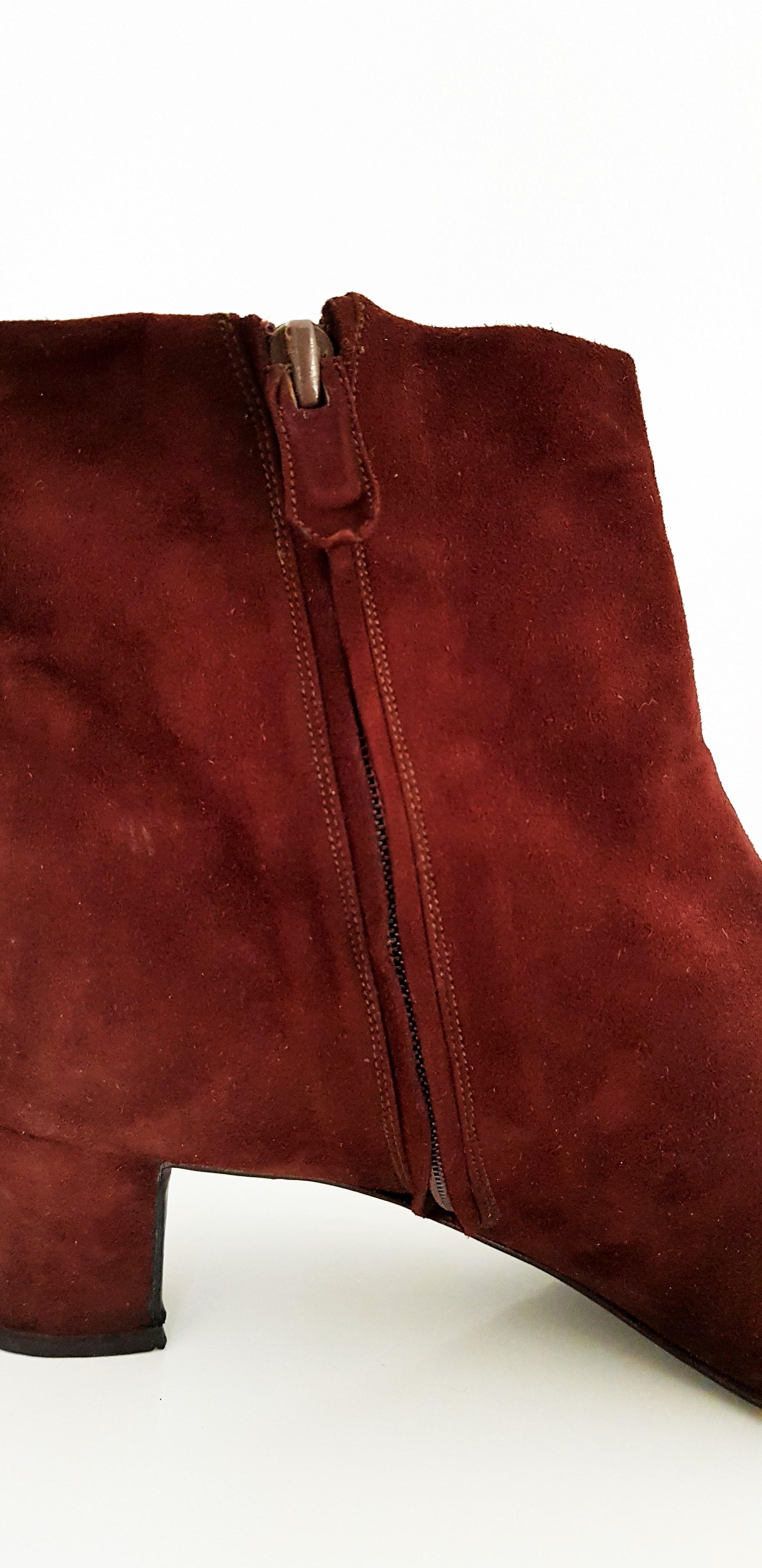 Valentino Couture Brown Suede Zip Ankle Boots - NEW, size 40 (EU) For Sale 4