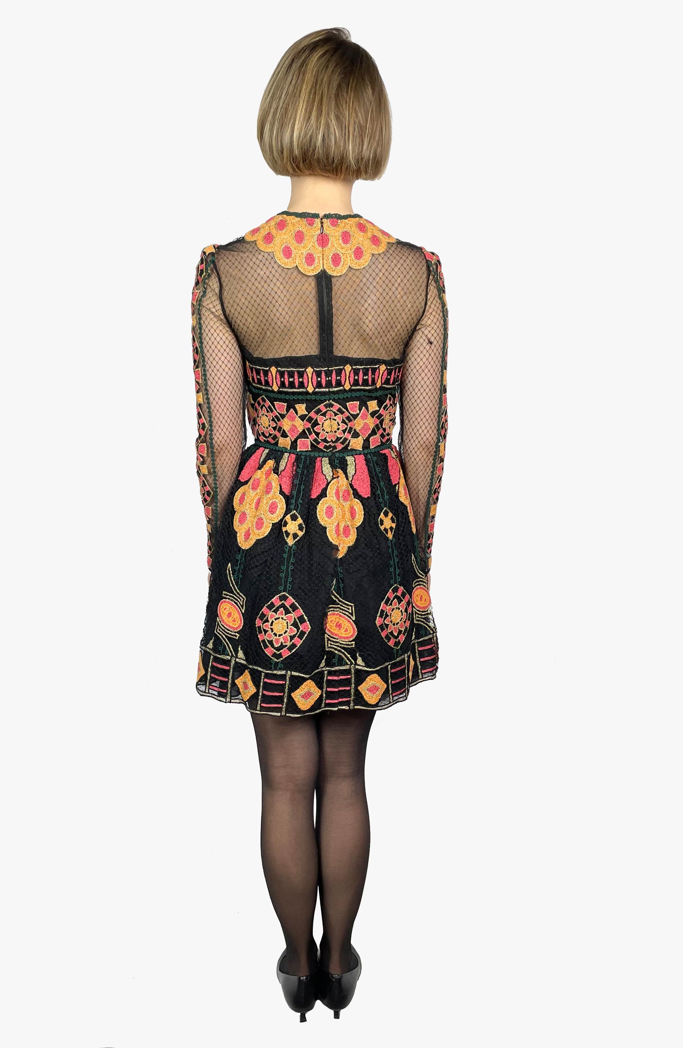 Valentino Couture Mesh Embroidered dress, 2014  For Sale 6