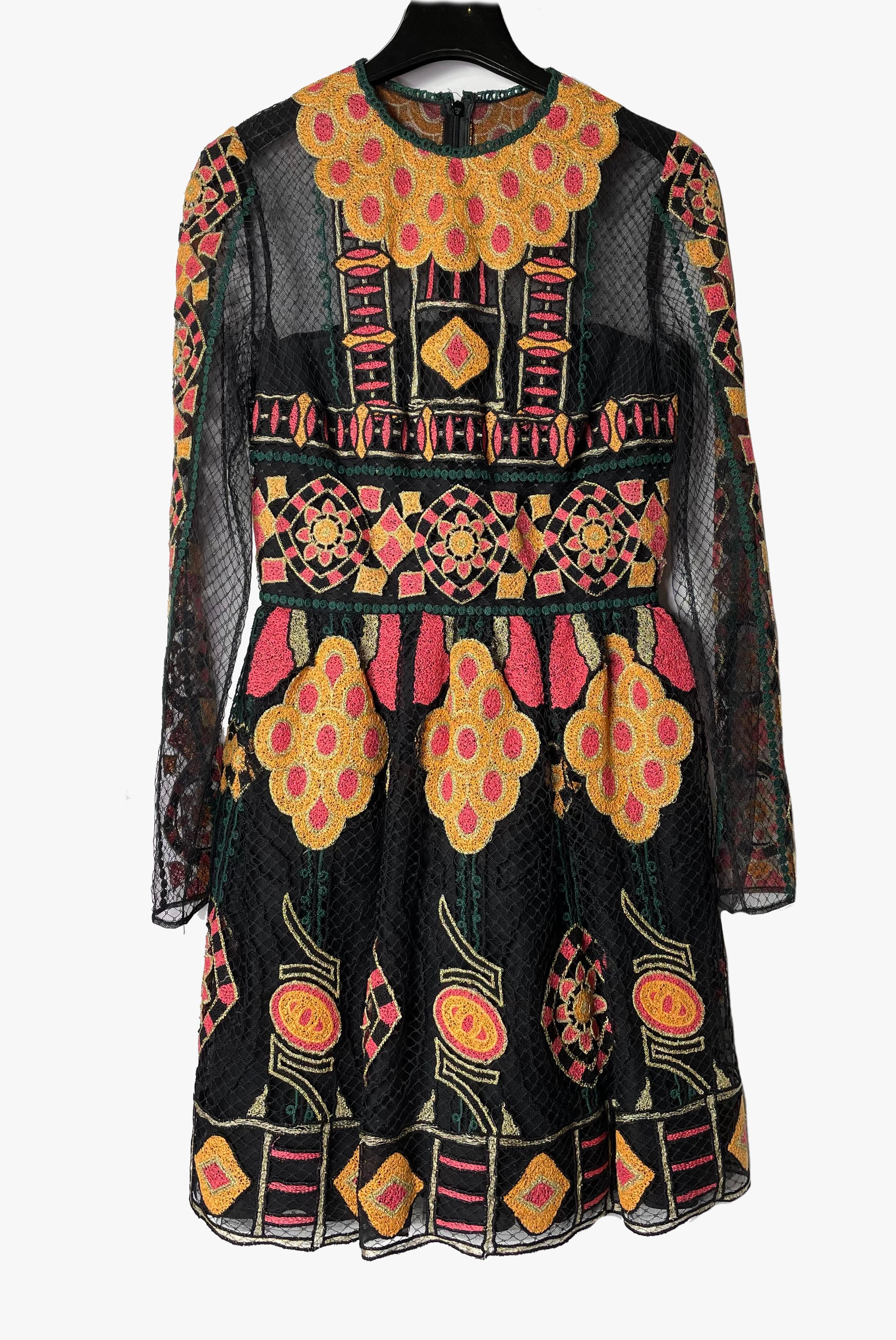 Valentino Couture Mesh Embroidered dress, 2014  In Good Condition For Sale In New York, NY