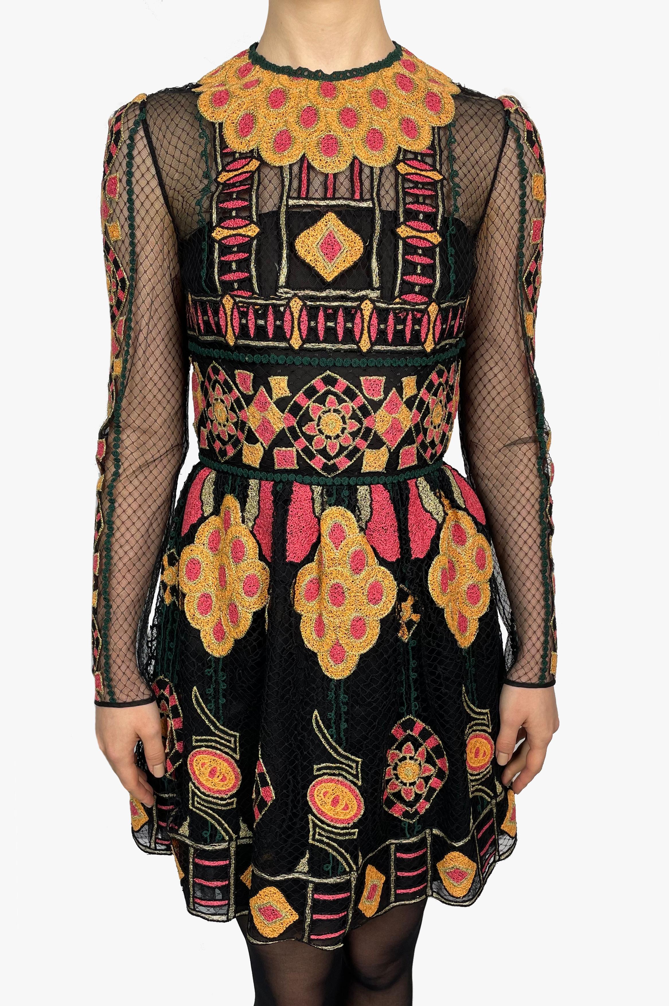 Women's Valentino Couture Mesh Embroidered dress, 2014  For Sale