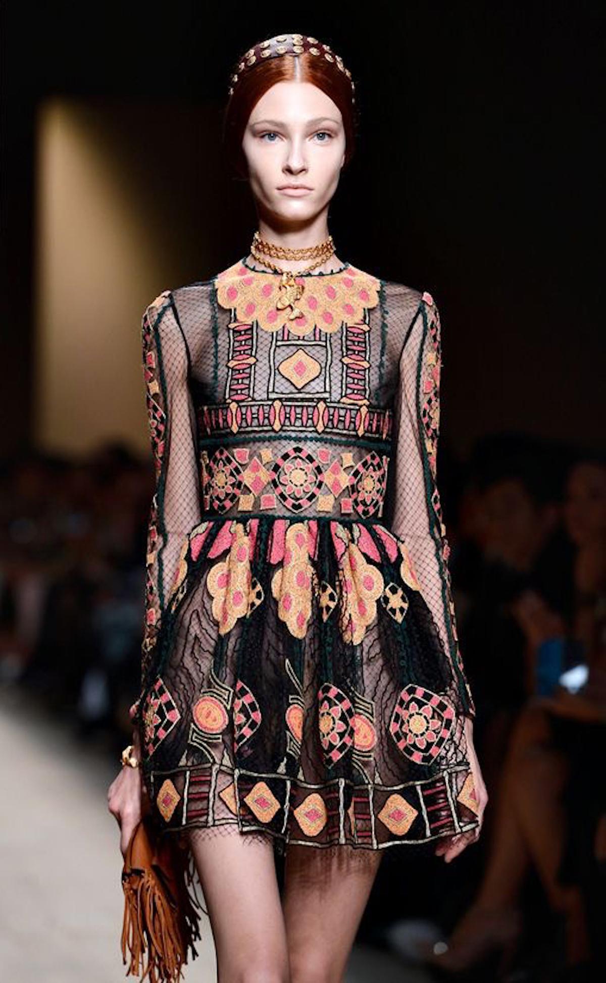 Valentino Couture Mesh Embroidered dress, 2014  For Sale 3