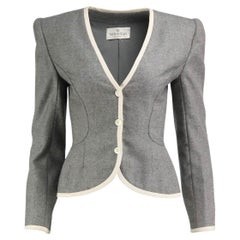 Valentino Couture Silk Trimmed Wool Blazer Small