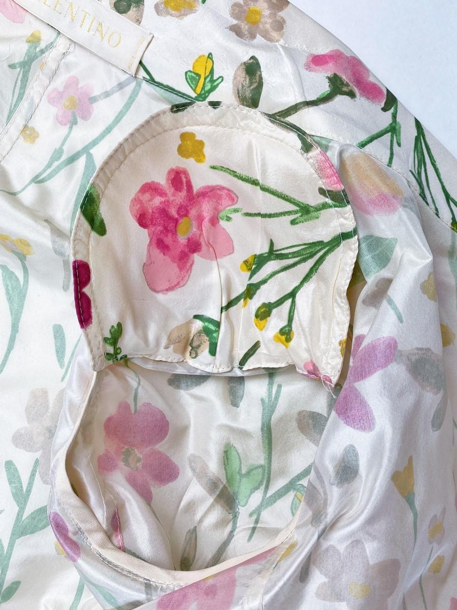 Valentino Couture summer dress and coat in printed silk taffeta Circa 2010 For Sale 8