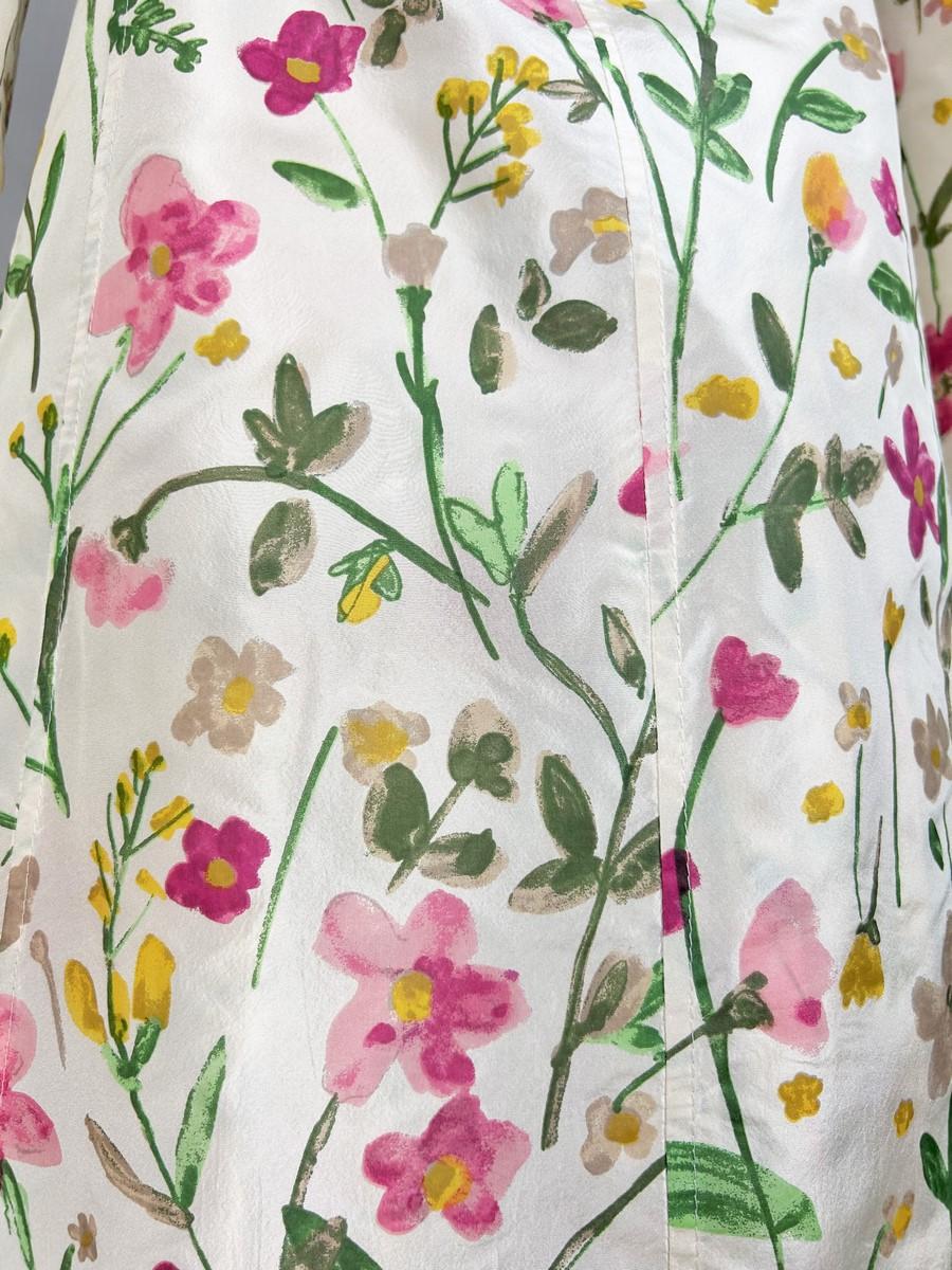Women's Valentino Couture summer dress and coat in printed silk taffeta Circa 2010 For Sale