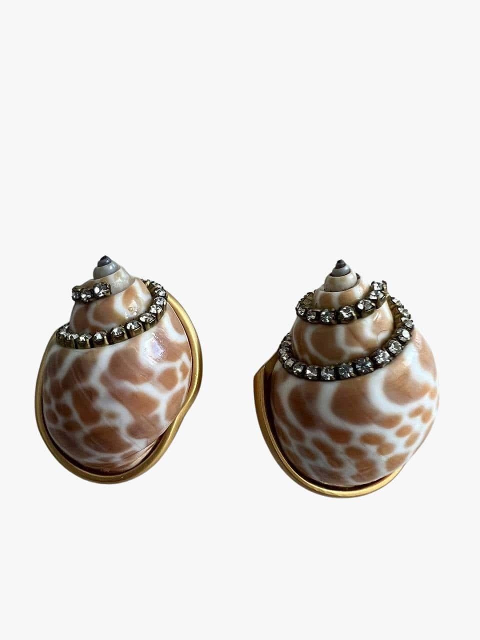 Valentino Couture Vintage Babylon Shell Spotted Seashell Clip-On Earrings, 1990s For Sale 2