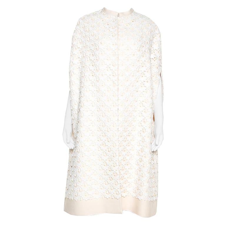 Valentino Cream and White Guipure Lace Cape Jacket M at 1stDibs